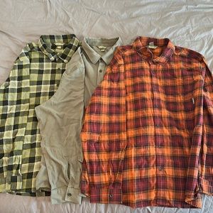 LOT Eddie Bauer Mens Flannel Shirt XXL